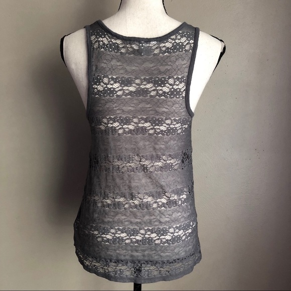 [PacSun] Lace Gray Top - Picture 1 of 2